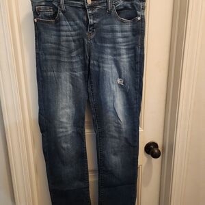 Judy Blue Distressed Dark Blue Skinny Jeans